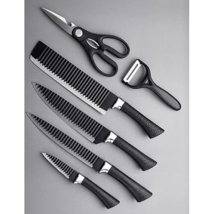 Knife Set NON-STICK COATING - 6pcs - Black